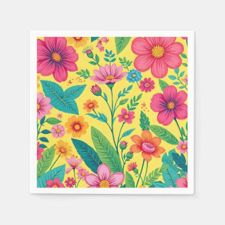 Serviette En Papier serviettes à fleurs