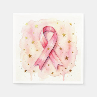 Serviette En Papier Serviettes à l'aquarelle Ruban Rose.