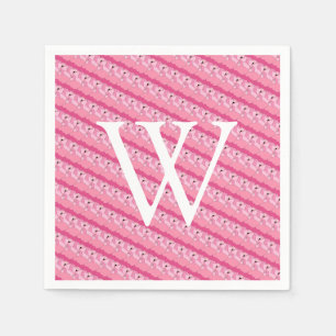 Serviette En Papier Serviettes à monogramme initial Rose Tropical Flam