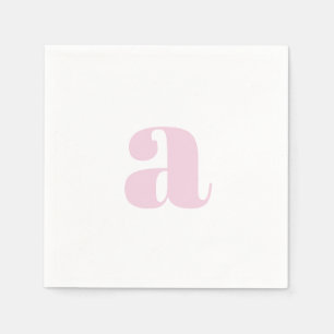 Serviette En Papier Serviettes à monogramme rose moderne