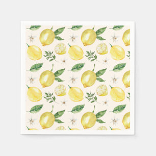 Serviette En Papier Serviettes à motif citron et feuilles