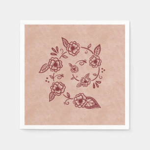 Serviette En Papier Serviettes à motif de spirale Mehndi