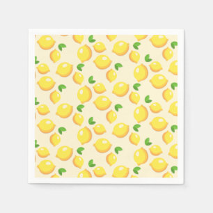 Serviette En Papier Serviettes à motif jaune citron pour pique-nique o