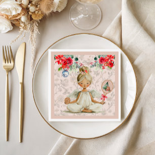 Serviette En Papier Serviettes à thème Padel – Motif d'ange de Noël