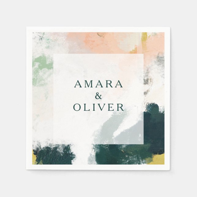 Serviette En Papier Serviettes Abstraites colorées (Devant)