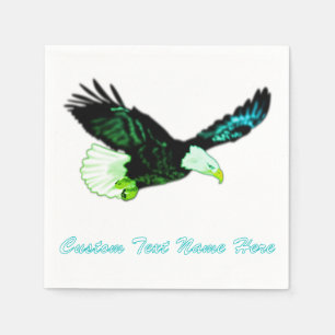 Serviette En Papier Serviettes American Bald Eagle Flying Texte person