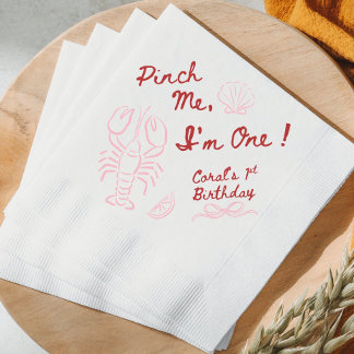 Serviette En Papier Serviettes Anniversaire Fille Homard Pince Moi 1er
