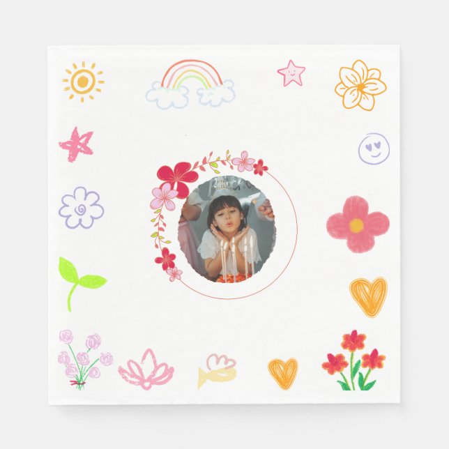 Serviette En Papier Serviettes Anniversaires de enfants amusantes - Ja (Devant)