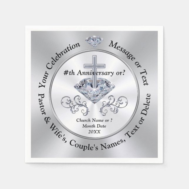 Serviette En Papier Serviettes Anniversaires De L'Église, Appréciation (Devant)