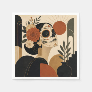 Serviette En Papier Serviettes Art Déco Dia De Los Muertos et Hallowee