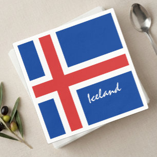 Serviette En Papier Serviettes au drapeau islandais, Islande patriotiq