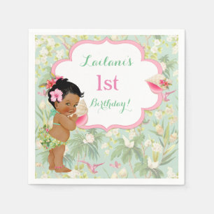 Serviette En Papier Serviettes Bébé Fille Bikini Tropical Luau Hawaïen