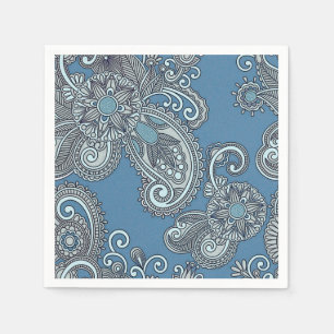 Serviette En Papier Serviettes bleues de cocktail de Paisley