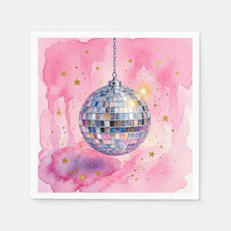 Serviette En Papier Serviettes Boule Disco Rose.