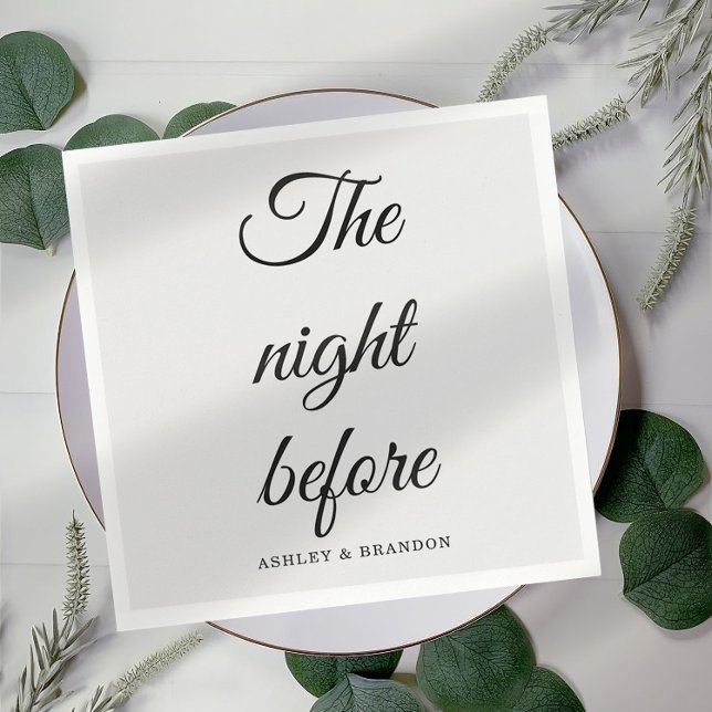 Serviette En Papier Serviettes Calligraphie La Nuit Avant (Créateur téléchargé)