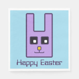 Serviette En Papier Serviettes carrées de lapin de Pâques