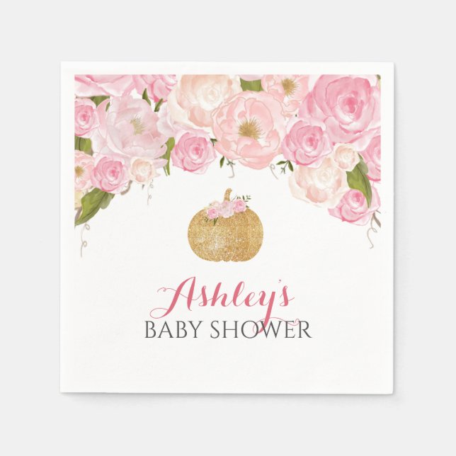 Serviette En Papier Serviettes citrouilles roses (Devant)