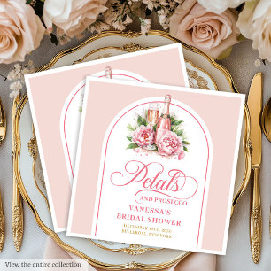 Serviette En Papier Serviettes Classy Gold et Blush Petals and Prosecc