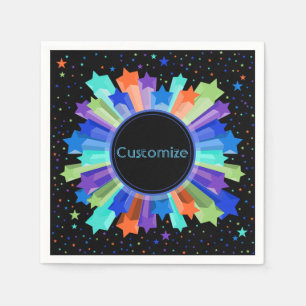 Serviette En Papier Serviettes colorées Rainbow Starburst
