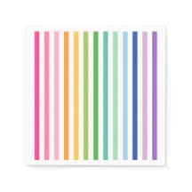 Serviettes colorées Rainbow Stripe Party
