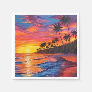 Serviette En Papier Serviettes Coucher de Soleil Tropical