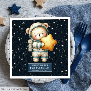 Serviette En Papier Serviettes d'anniversaire avec l'astronaute Teddy 