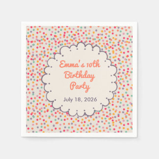 Serviette En Papier Serviettes d'anniversaire colorées confettis