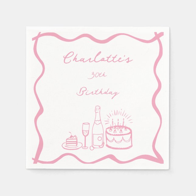 Serviette En Papier Serviettes d'anniversaire de 30e anniversaire de l (Devant)