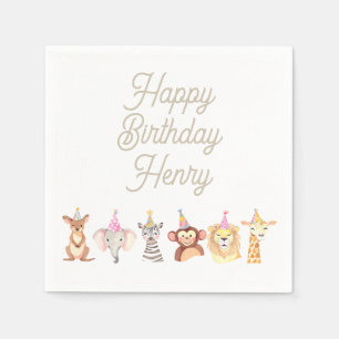 Serviette En Papier Serviettes d'anniversaire de fête personnalisées