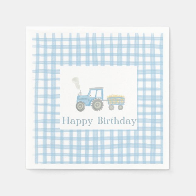 Serviette En Papier Serviettes d'anniversaire du tracteur (Devant)