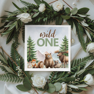 Serviette En Papier Serviettes d'anniversaire Forest Woodland Wild One