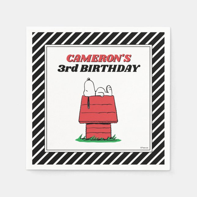 Serviette En Papier Serviettes d'anniversaire Peanuts Snoopy Dog House (Devant)