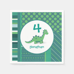 Serviette En Papier serviettes d'anniversaire personnalisées pour dino