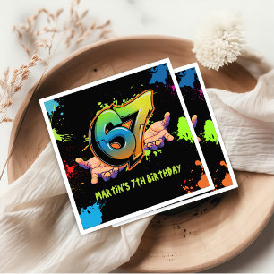Serviette En Papier Serviettes d'anniversaire pour enfants Graffiti Si