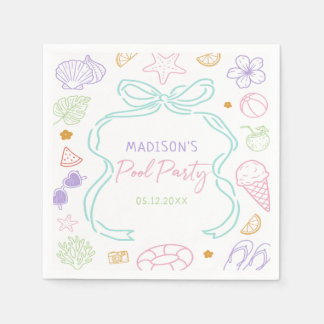 Serviette En Papier Serviettes d'anniversaire pour fête d'été au bord
