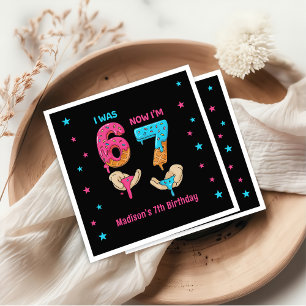 Serviette En Papier Serviettes d'anniversaire Six Sept