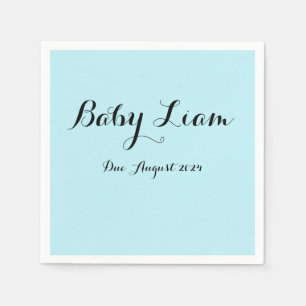 Serviette En Papier serviettes de baby shower bleu personnalisées pour