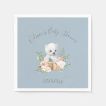 Serviettes de Baby shower bleu pour ours polaire