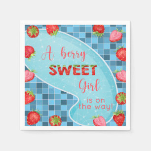 Serviette En Papier Serviettes de baby shower fille de baies fraises.