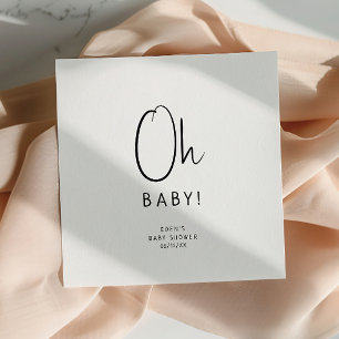 Serviette En Papier Serviettes de Baby shower neutres et modernes simp