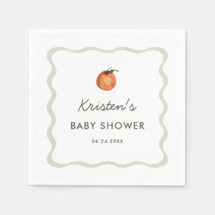 Serviette En Papier Serviettes de Baby shower Tangerine de type neutre