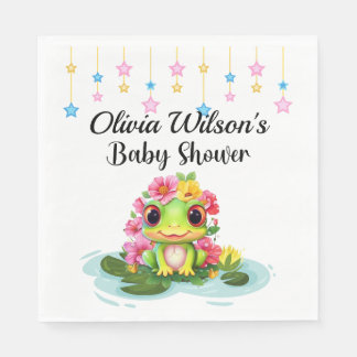 Serviette En Papier Serviettes de baby shower, Thème de grenouille ser