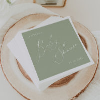 Serviettes de Baby shower vert de Sage Whimsical