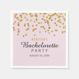 Serviette En Papier Serviettes de Bachelorette à paillettes en or rose