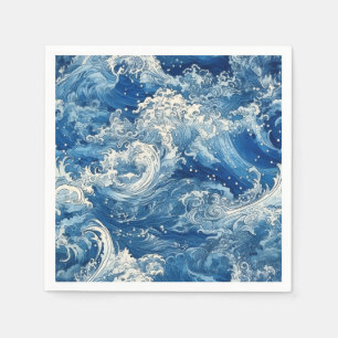 Serviette En Papier Serviettes de bain bleu écrasant