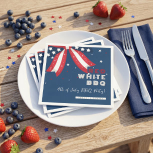 Serviette En Papier Serviettes de barbecue rouge blanc patriotique Fêt
