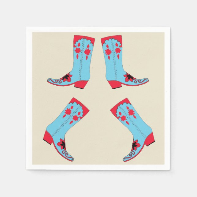 Serviette En Papier Serviettes de bottes de cowboy (Devant)
