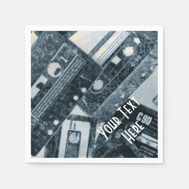 Serviette En Papier Serviettes de cassettes rétro personnalisées (Devant)