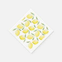 Serviettes de citrons jaunes