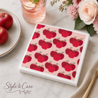 Serviettes de cocktail à motif de pomme pour fêtes